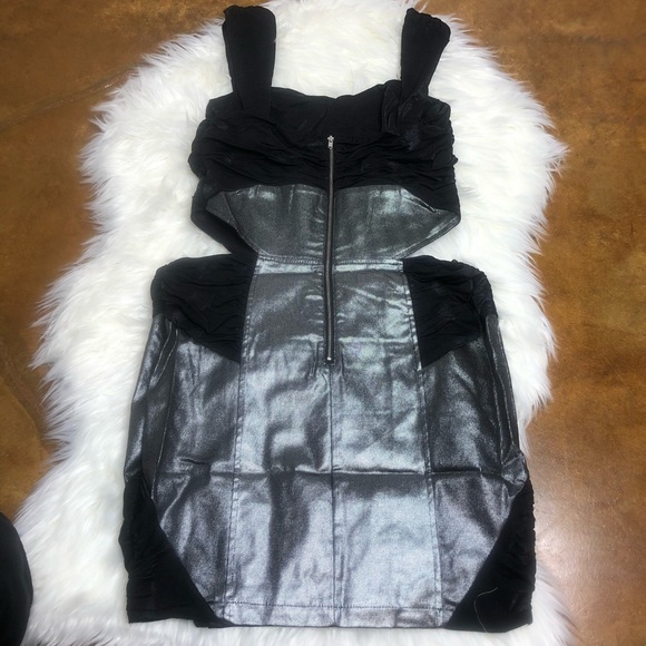 Black Party Dress With Cut Outs - Picture 4 of 8